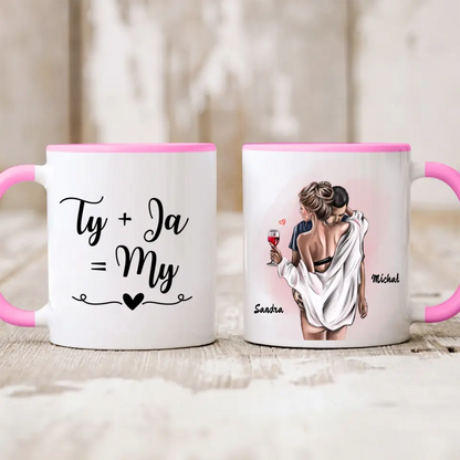 Kubek personalizowany dla par | romantyczny motyw z winem #50