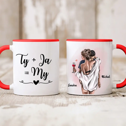 Kubek personalizowany dla par | romantyczny motyw z winem #50
