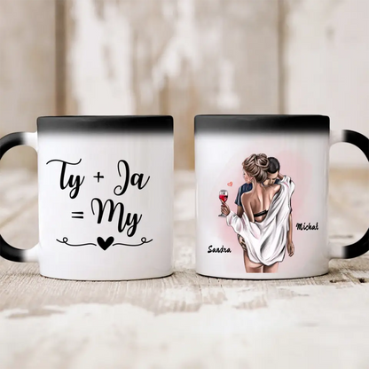 Kubek personalizowany dla par | romantyczny motyw z winem #50