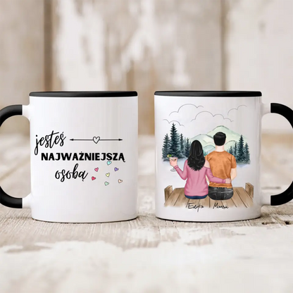 Kubek personalizowany dla par | motyw z pomostem w górach #29