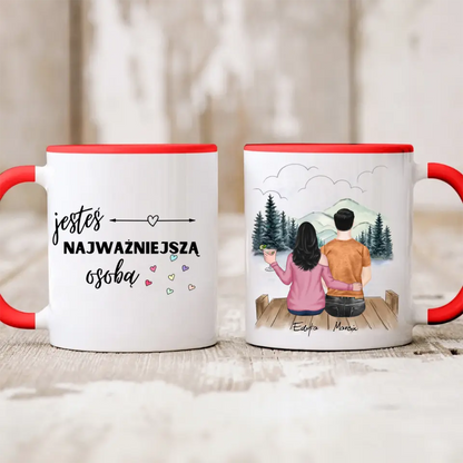 Kubek personalizowany dla par | motyw z pomostem w górach #29