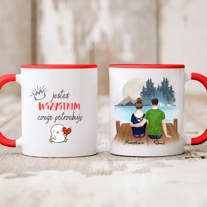 Kubek personalizowany dla par | motyw z lasem #212
