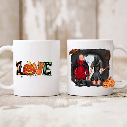 Halloweenowy kubek personalizowany dla par | romantyczny motyw #H5