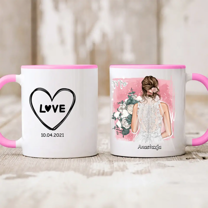 Kubek personalizowany dla Panny Młodej MRS | z personalizacją imienia #P26