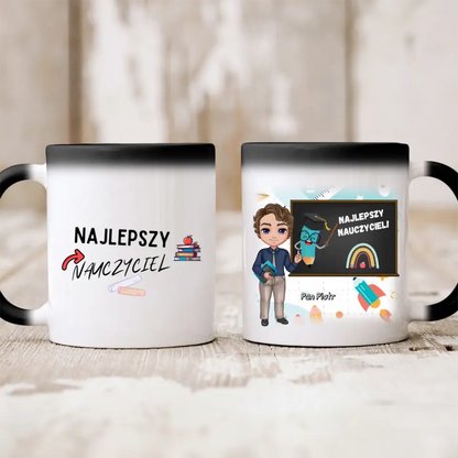 Kubek personalizowany dla nauczyciela NAJLEPSZY NAUCZYCIEL | motyw z nauczycielem #2