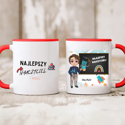 Kubek personalizowany dla nauczyciela NAJLEPSZY NAUCZYCIEL | motyw z nauczycielem #2