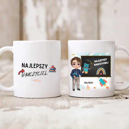 Kubek personalizowany dla nauczyciela NAJLEPSZY NAUCZYCIEL | motyw z nauczycielem #2