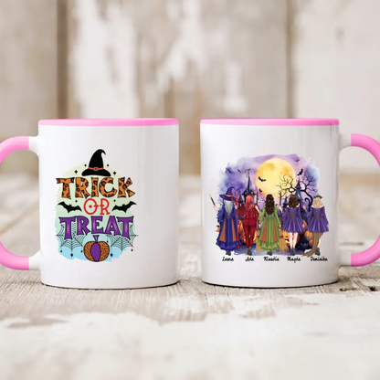 Halloweenowy kubek personalizowany dla przyjaciółek | motyw z czarownicami #2