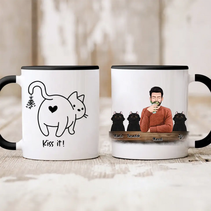 Kubek personalizowany dla właściciela kota KISS IT | z personalizacją imion #2