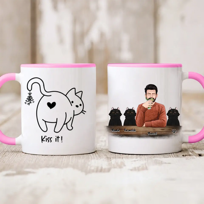 Kubek personalizowany dla właściciela kota KISS IT | z personalizacją imion #2