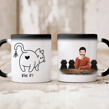 Kubek personalizowany dla właściciela kota KISS IT | z personalizacją imion #2
