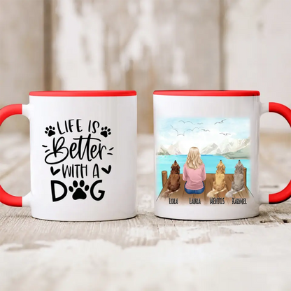Kubek personalizowany dla właścicielki psów | motyw z jeziorem #P42