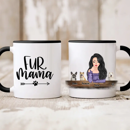 Kubek personalizowany dla właścicielki psów FUR MAMA | z personalizacją imion #2