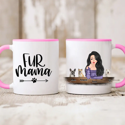 Kubek personalizowany dla właścicielki psów FUR MAMA | z personalizacją imion #2