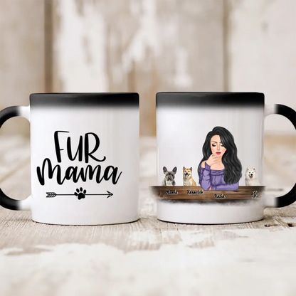 Kubek personalizowany dla właścicielki psów FUR MAMA | z personalizacją imion #2