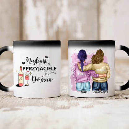 Kubek personalizowany dla przyjaciółek BEST BITCHES | zabawny motyw #2941