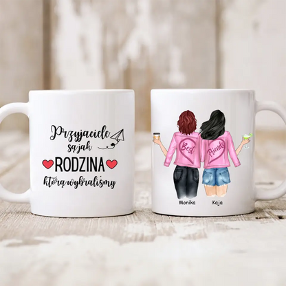 Kubek personalizowany dla przyjaciółek BEST FRIENDS | z personalizacją imion i postaci #P4