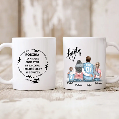 Kubek personalizowany dla rodziny KING QUEEN PRINCE PRINCESS | rodzinny motyw #28
