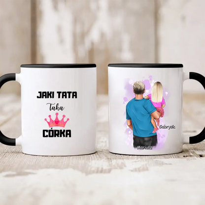 Kubek personalizowany dla taty i córki | rodzinny motyw #P16