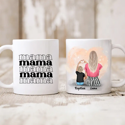 Kubek personalizowany dla mamy i syna | rodzinny motyw #10