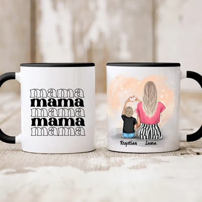 Kubek personalizowany dla mamy i syna | rodzinny motyw #10