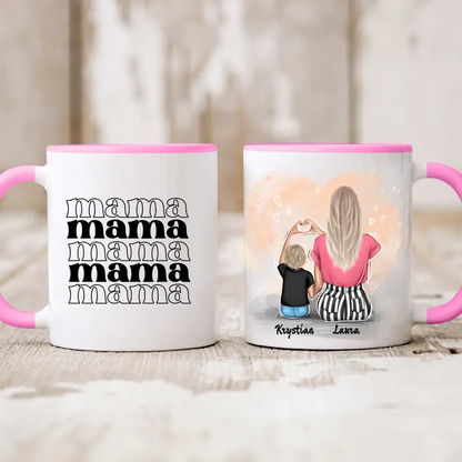 Kubek personalizowany dla mamy i syna | rodzinny motyw #10