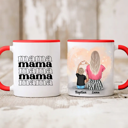 Kubek personalizowany dla mamy i syna | rodzinny motyw #10