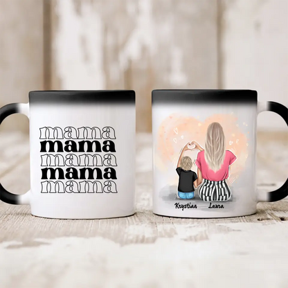 Kubek personalizowany dla mamy i syna | rodzinny motyw #10