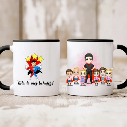 Kubek personalizowany dla taty i dzieci | motyw z superbohaterami #P25