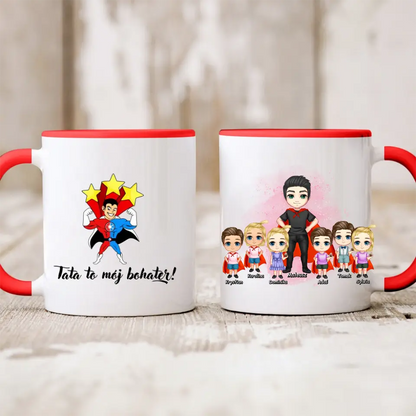 Kubek personalizowany dla taty i dzieci | motyw z superbohaterami #P25