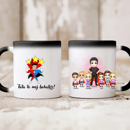 Kubek personalizowany dla taty i dzieci | motyw z superbohaterami #P25