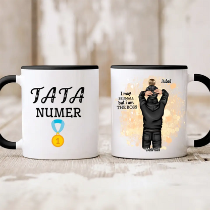 Kubek personalizowany dla taty i dziecka I AM THE BOSS | rodzinny motyw #251