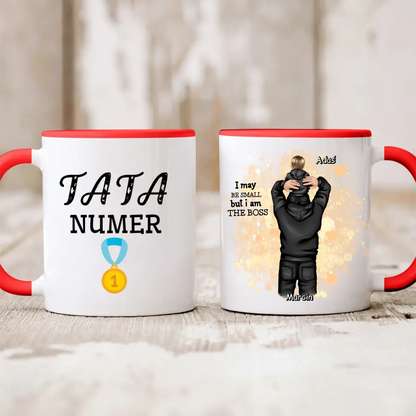 Kubek personalizowany dla taty i dziecka I AM THE BOSS | rodzinny motyw #251