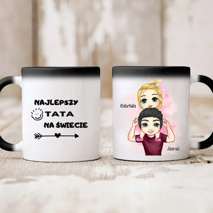 Kubek personalizowany dla taty i córki NAJLEPSZY TATA NA ŚWIECIE | z personalizacją imion #P26
