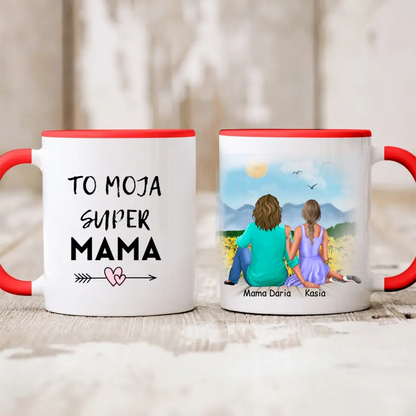 Kubek personalizowany dla mamy i córki | motyw ze słonecznikami #P11