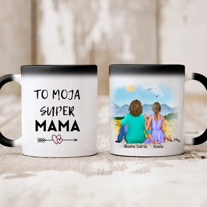 Kubek personalizowany dla mamy i córki | motyw ze słonecznikami #P11