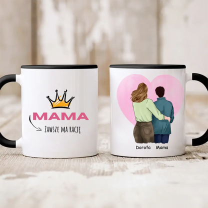 Kubek personalizowany dla mamy i córki | rodzinny motyw z personalizacją imion #P14