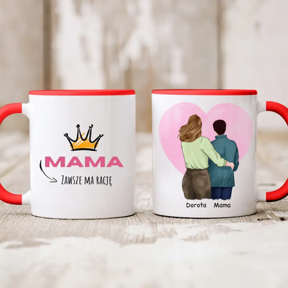 Kubek personalizowany dla mamy i córki | rodzinny motyw z personalizacją imion #P14
