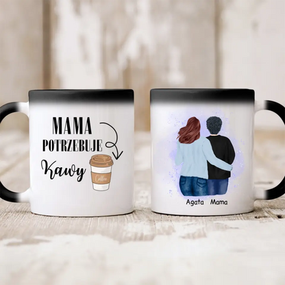 Kubek personalizowany dla mamy i córki MAMA MA ZAWSZE RACJE | rodzinny motyw #P9