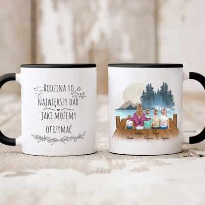 Kubek personalizowany dla mamy z dziećmi | motyw z jeziorem #Jezioro