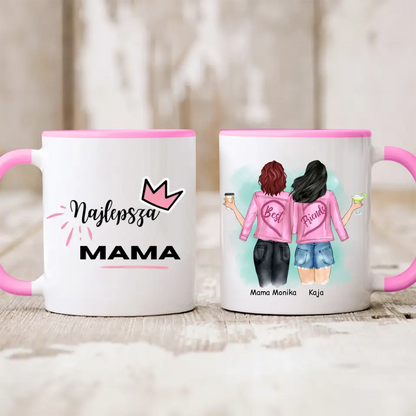 Kubek personalizowany dla mamy i córki BEST FRIENDS | rodzinny motyw #4
