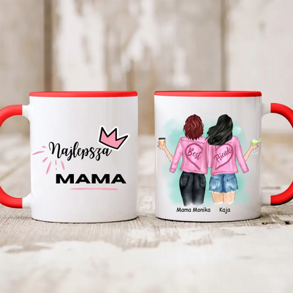 Kubek personalizowany dla mamy i córki BEST FRIENDS | rodzinny motyw #4