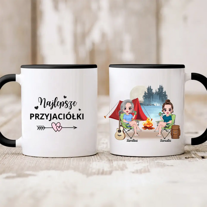 Kubek personalizowany dla przyjaciółek | motyw z kempingiem #P33