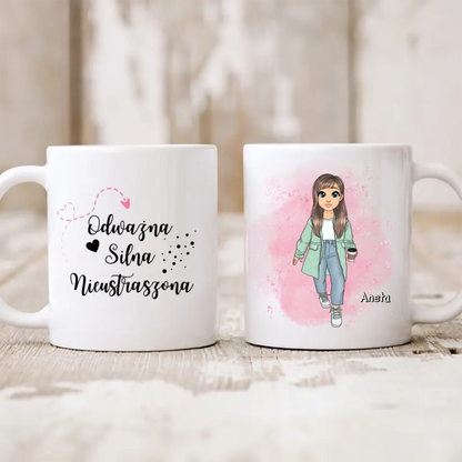 Kubek personalizowany dla kobiety | motyw dla kawosza #33