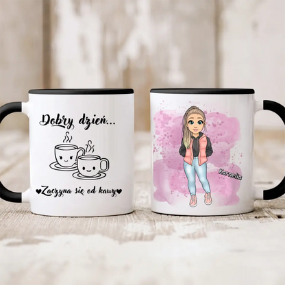 Kubek personalizowany dla kobiety | jesienny motyw z personalizacją imienia #24