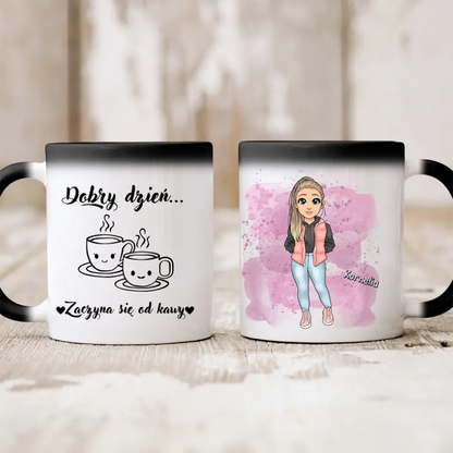 Kubek personalizowany dla kobiety | jesienny motyw z personalizacją imienia #24
