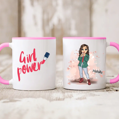 Kubek personalizowany dla niej GIRL POWER | z personalizacją imienia #2