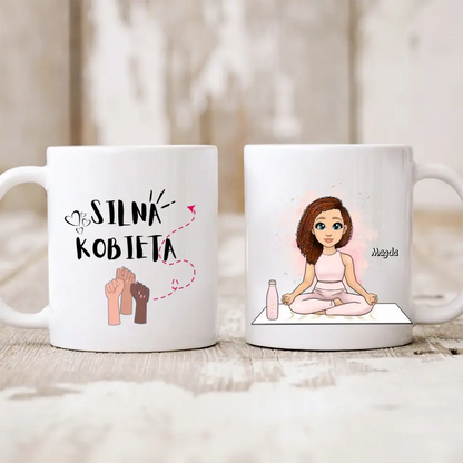 Kubek personalizowany dla kobiety | sportowy motyw dla fanki jogi  #9