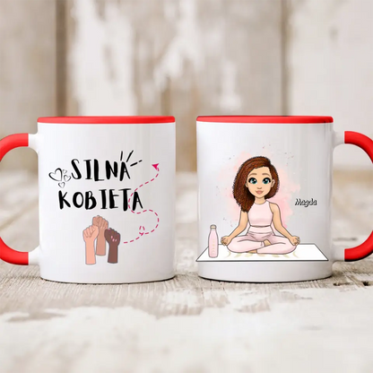 Kubek personalizowany dla kobiety | sportowy motyw dla fanki jogi  #9