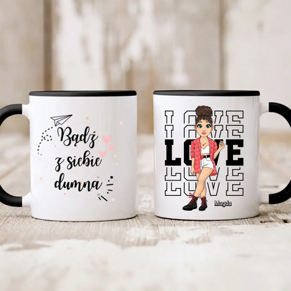 Kubek personalizowany dla kobiety I LOVE | z personalizacją postaci #8